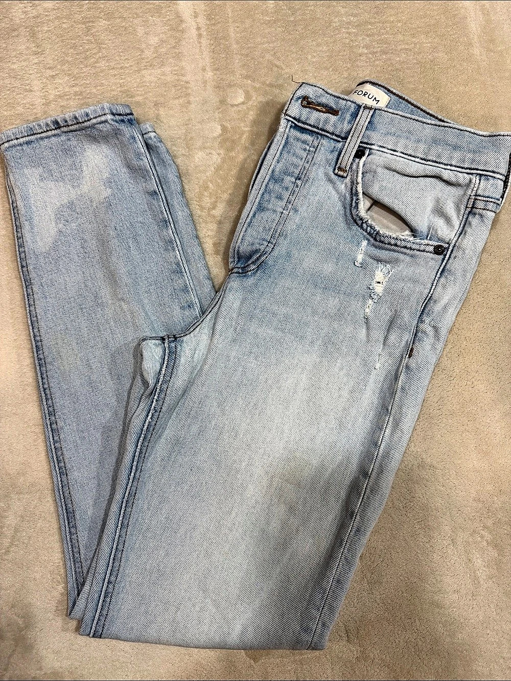 Denim Forum The Yoko High Rise Slim Jeans in Blue
